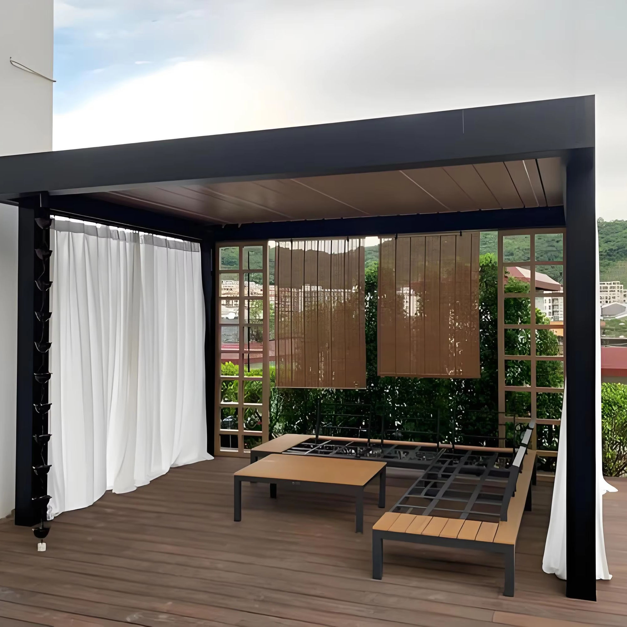 Outdoor Furniture Aluminium - Pérgola de Lujo con Recubrimiento en