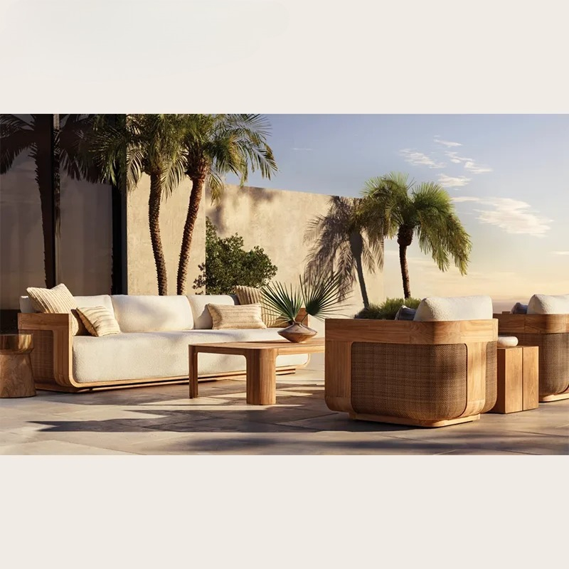 Outdoor Furniture Teak - Conjunto de sofás de teca para