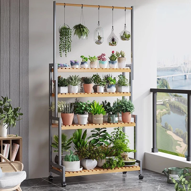 Outdoor Furniture Types - Estantes modernos para plantas de madera