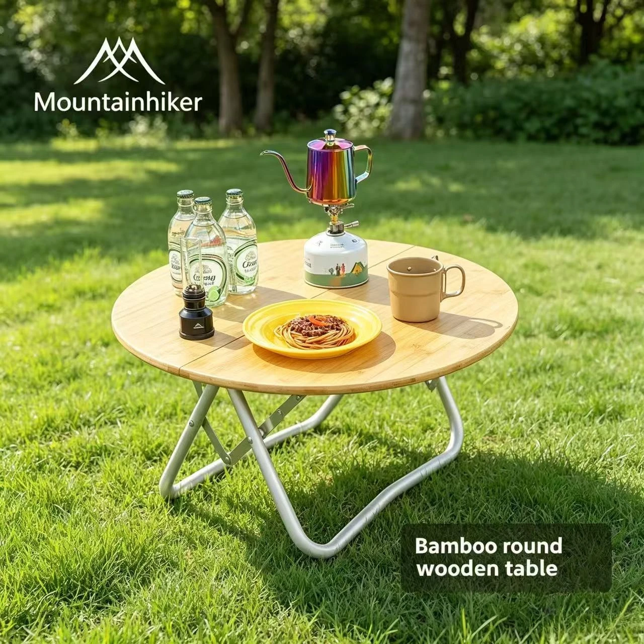 Outdoor Furniture Australia - MOUNTAINHIKER Mesa de camping portátil, redonda,