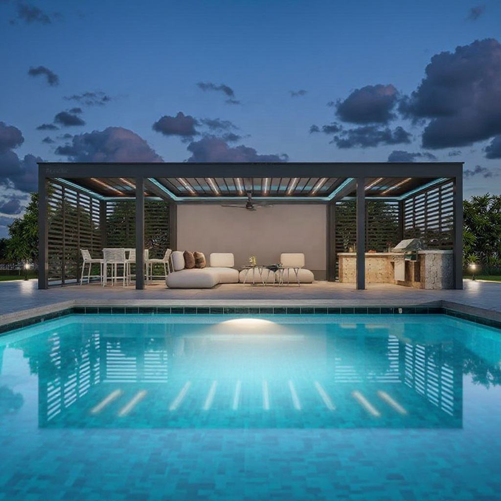 Outdoor Furniture Aluminium - Pérgola Rectangular de Aleación de Aluminio