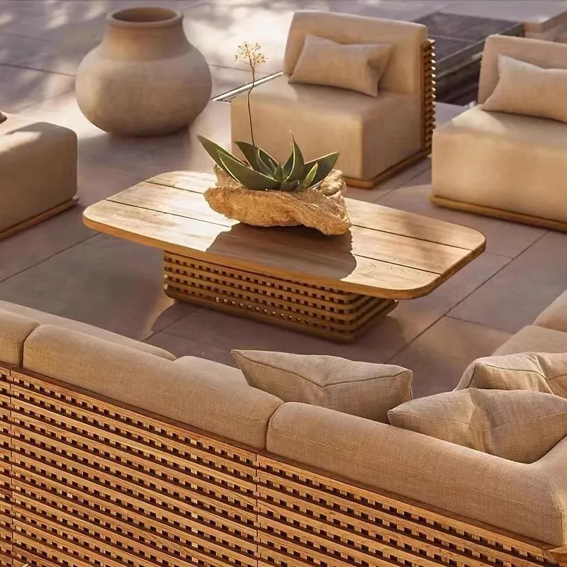 Outdoor Furniture Teak - Conjunto de Sofás de Teca para