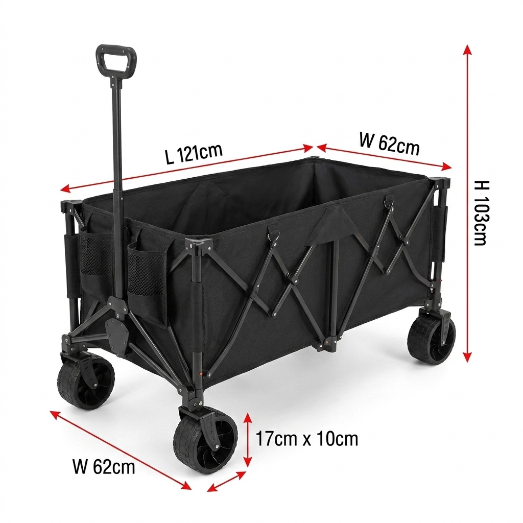 Outdoor Furniture Heavy Duty - Carrito Plegable Reforzado Personalizado con Capacidad