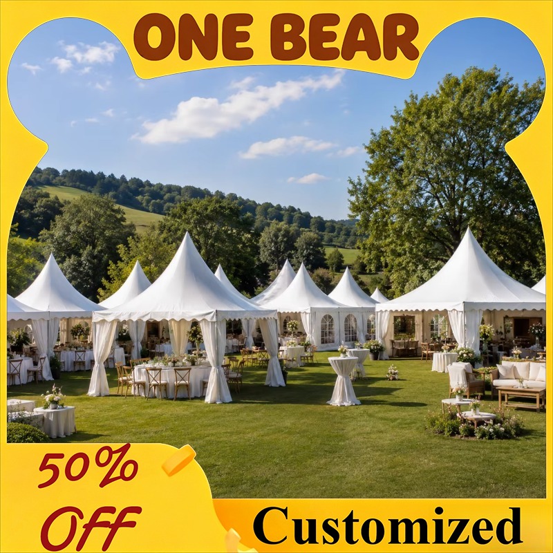 Outdoor Furniture Aluminium - Carpa Pagoda Blanca Personalizable con Techo