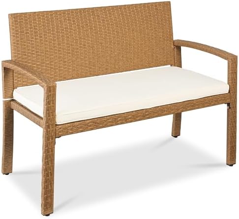 Banco de Jardín de Mimbre para - Outdoor Furniture Bench reseña y precio