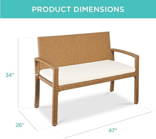 Banco de Jardín de Mimbre para - Outdoor Furniture Bench reseña y precio