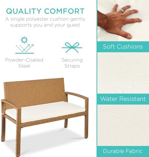 Banco de Jardín de Mimbre para - Outdoor Furniture Bench reseña y precio