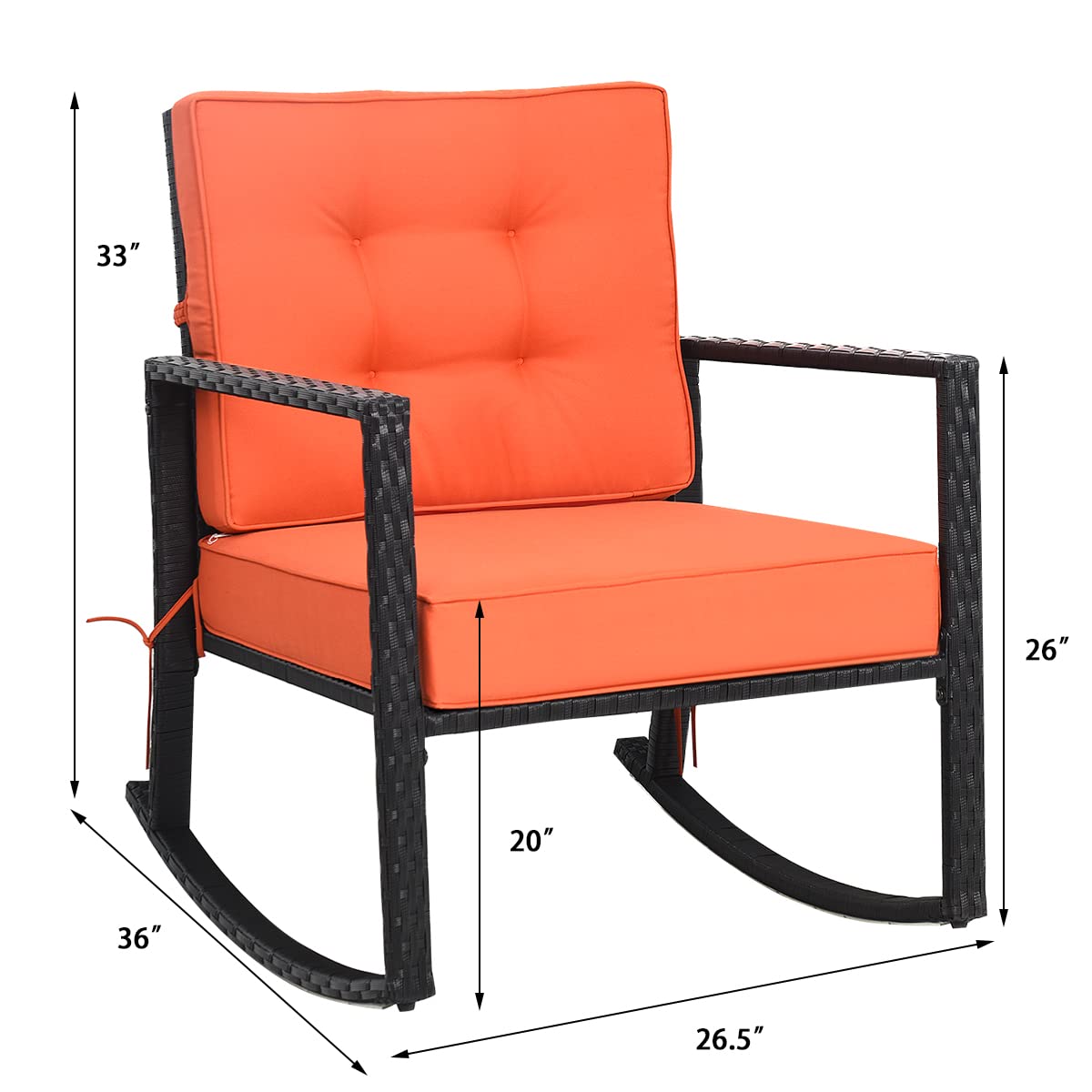 Silla mecedora de mimbre, sill - Outdoor Furniture Rocking Chair reseña y precio