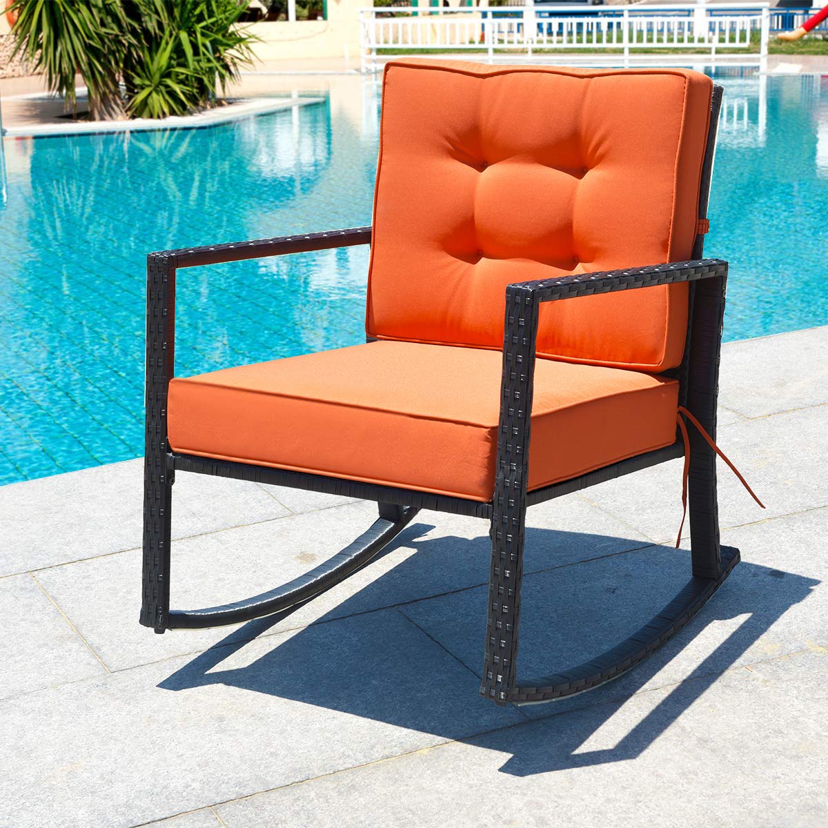 Silla mecedora de mimbre, sill - Outdoor Furniture Rocking Chair reseña y precio