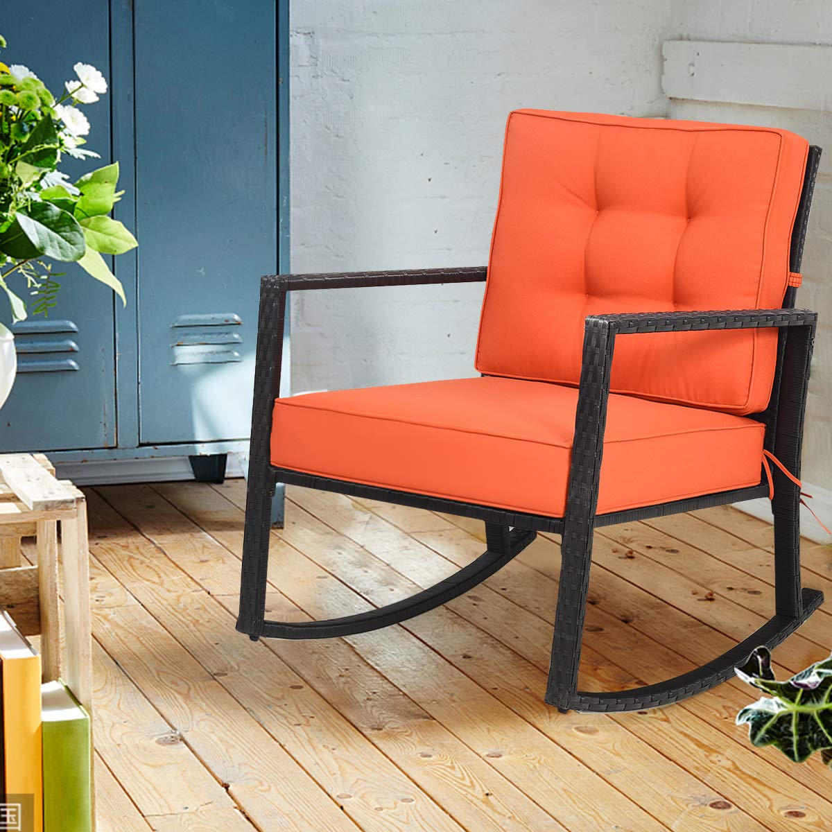 Silla mecedora de mimbre, sill - Outdoor Furniture Rocking Chair reseña y precio