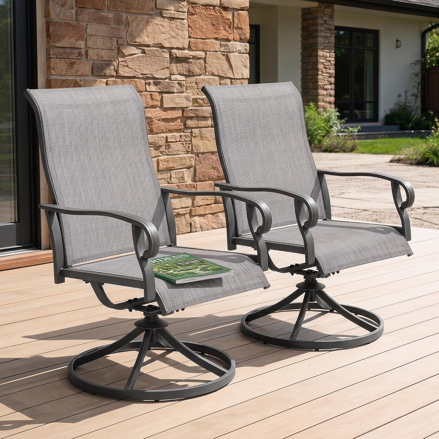 Juego de 2 Sillas Giratorias d - Outdoor Furniture Rocking Chair reseña y precio