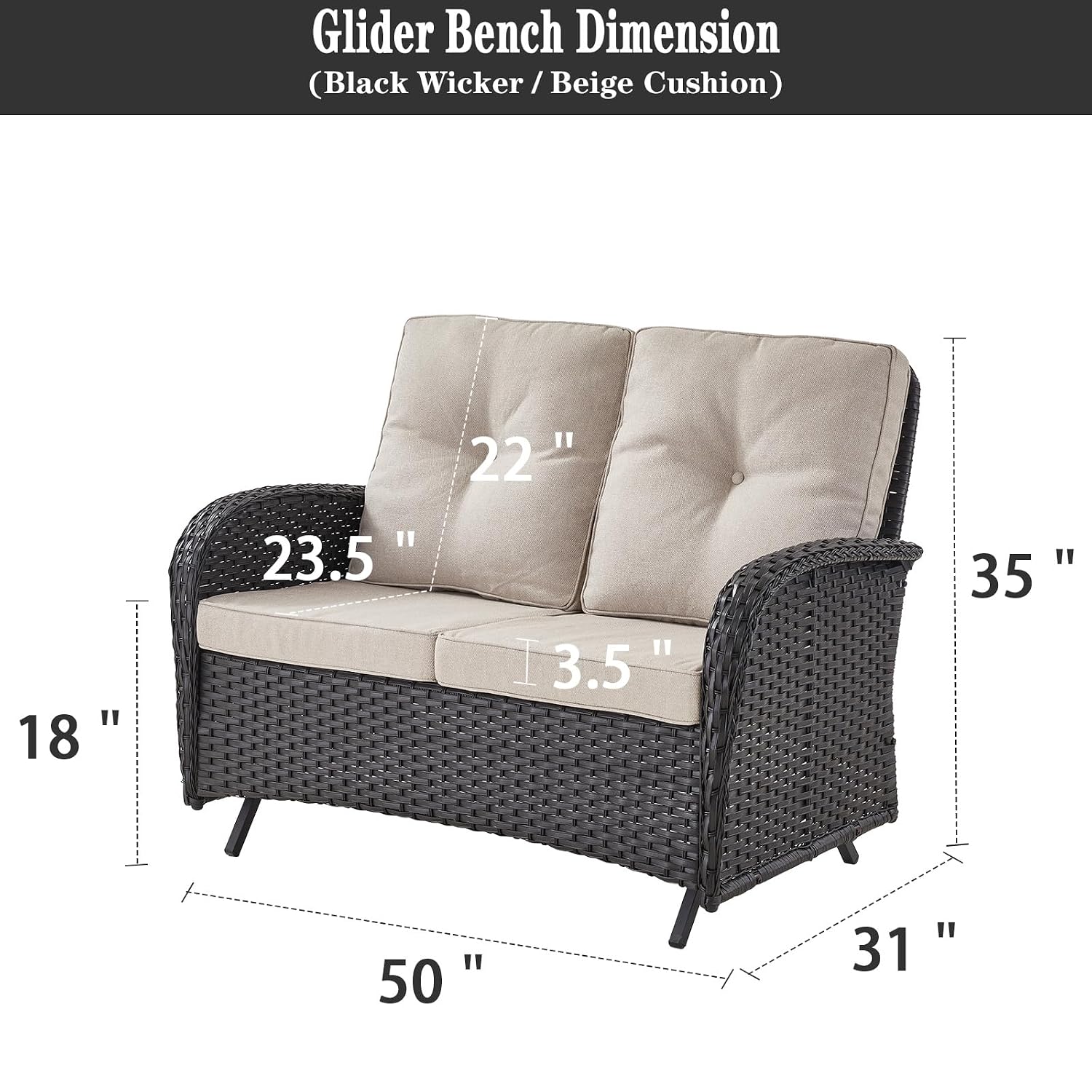 Sofá de mimbre de 2 plazas par - Outdoor Furniture Bench reseña y precio