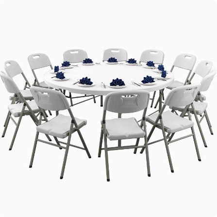 1,8 mesa plegable redonda mesa - Outdoor Furniture Types reseña y precio